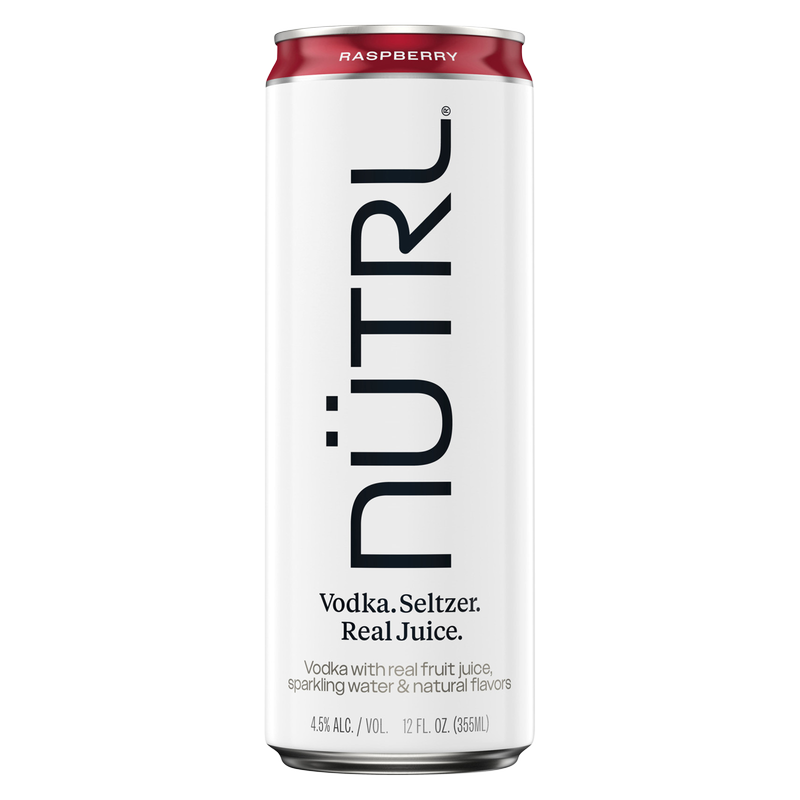 NUTRL Raspberry Vodka Seltzer Single 12oz Can 4.5% ABV - NUTRL