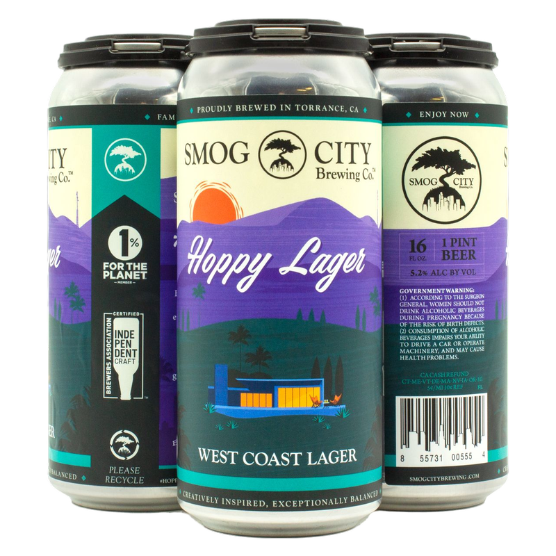 Smog City Hoppy Lager 4pk 16oz Cans