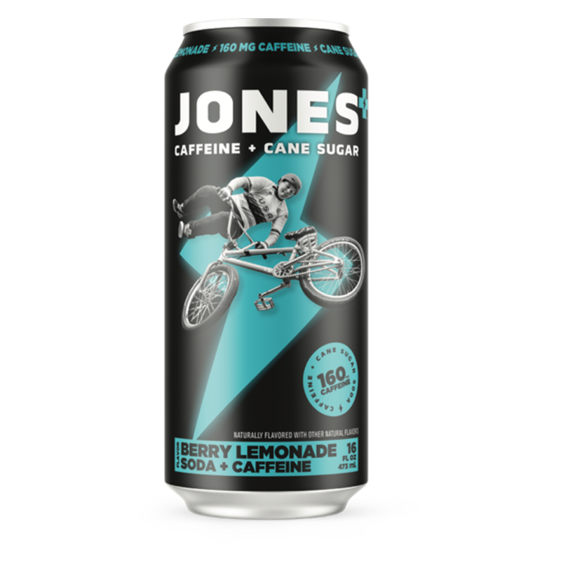 Jones Soda Berry Lemonade Soda + Caffeine 16oz Can - Jones Soda
