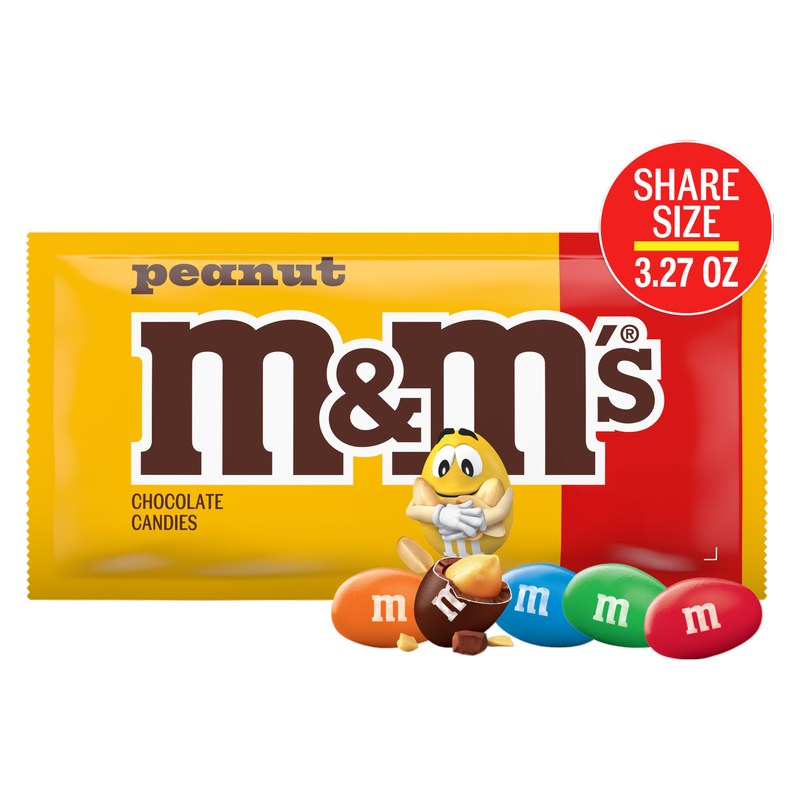 M&M's Peanut Milk Chocolate Candies Share Size, 3.27oz - M&M's
