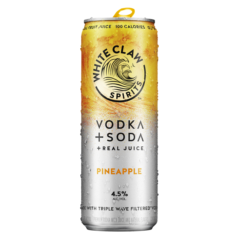 White Claw Vodka + Soda Pineapple 12oz Can 4.5% ABV - White Claw