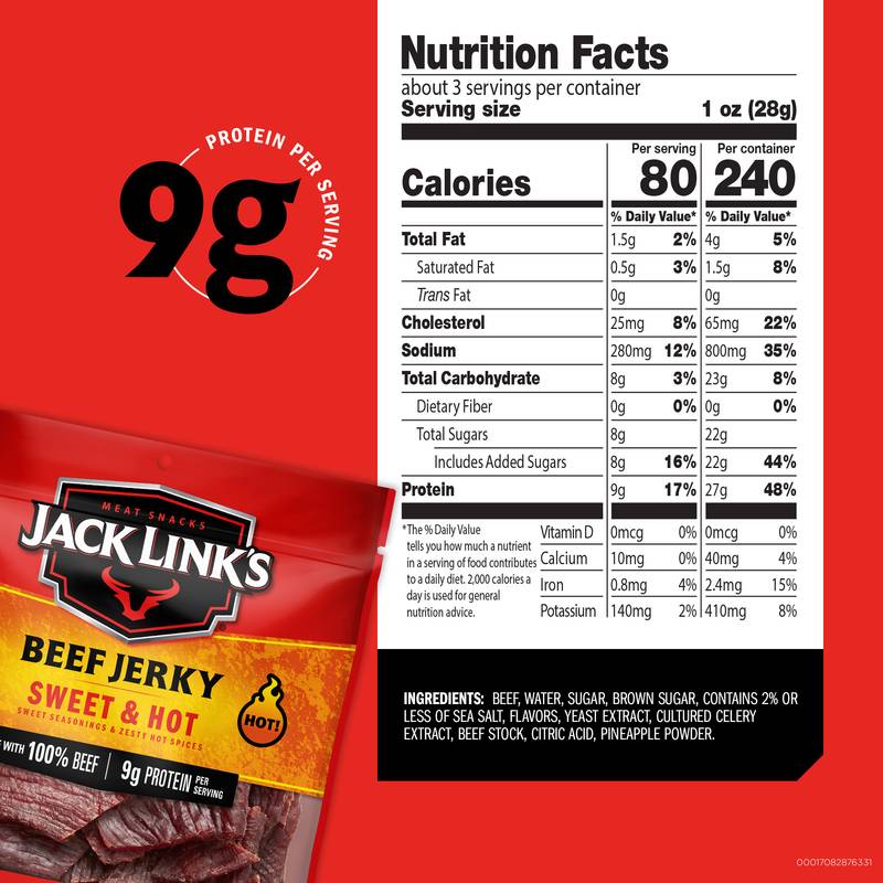 Jack Link's Sweet & Hot Beef Jerky 2.85oz