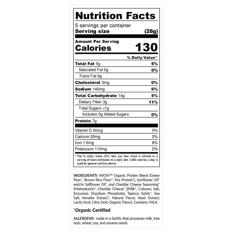 IWON Organics Cheddar Cheese Puffs 5oz