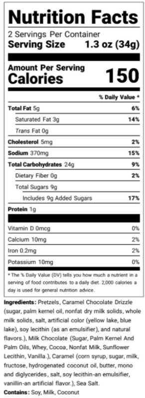 Zac's Sweet Shop Salted Caramel Chocolate Covered Pretzels, 2.6 oz