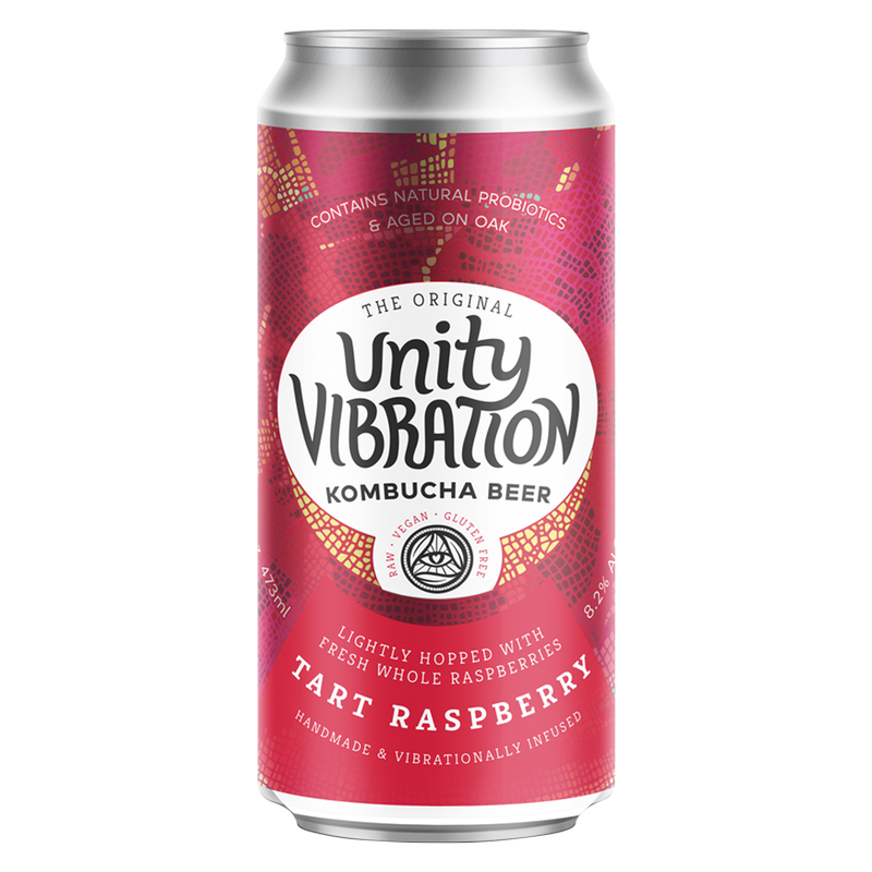Unity Vibration Kombucha Beer Tart Raspberry Single 16oz Can