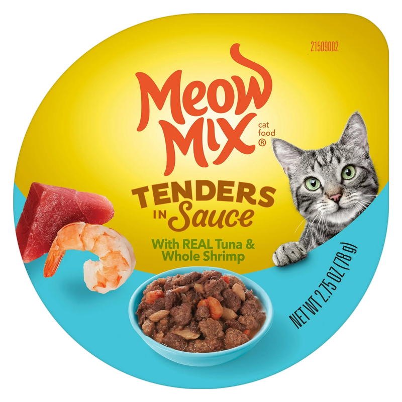 Meow Mix Tenders in Sauce Tuna & Shrimp 2.75oz - Meow Mix – BevMo!
