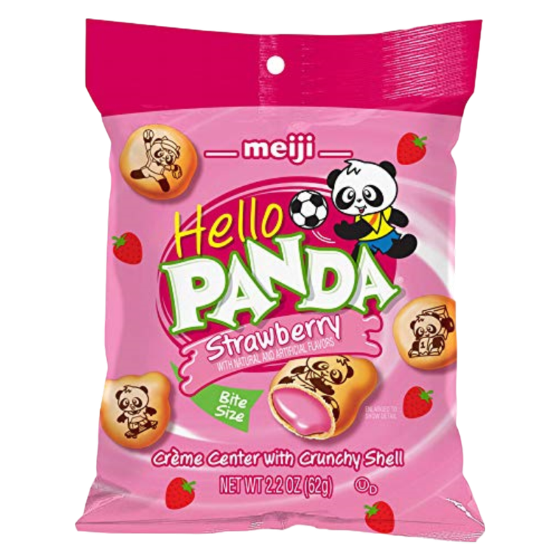 Meiji Hello Panda Strawberry Creme Filled Cookies, 2.2oz - Meiji