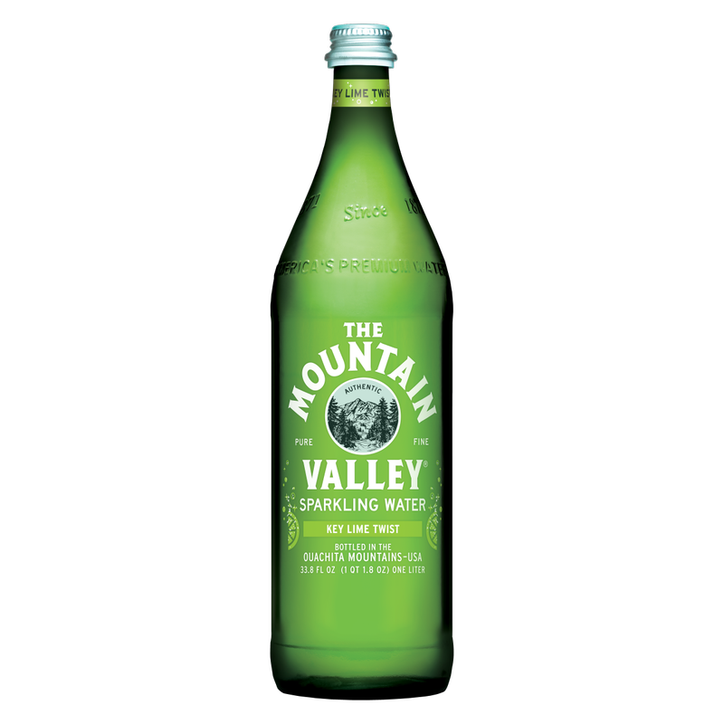 Mountain Valley Sparkling Water Key Lime Twist 1L Glass Bottle