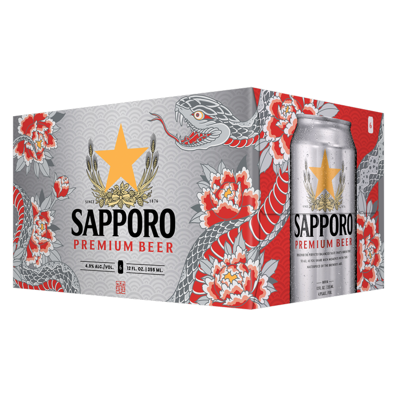 Sapporo Premium Beer 6pk 12oz Can - Sapporo – BevMo!