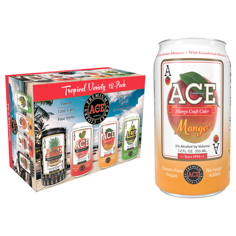 Ace Cider Tropical Variety 12pk 12oz Can 5.0% ABV - Ace Cider – BevMo!