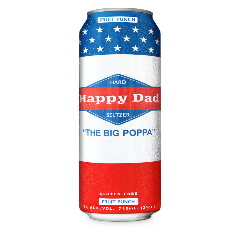 Happy Dad Hard Seltzer Big Poppa Fruit Punch Single 24oz Can 5