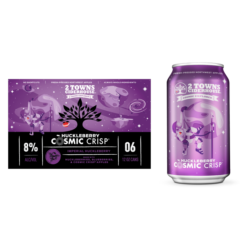 2 Towns Ciderhouse Huckleberry Cosmic Crisp 6pk 12oz Can 8.0% ABV