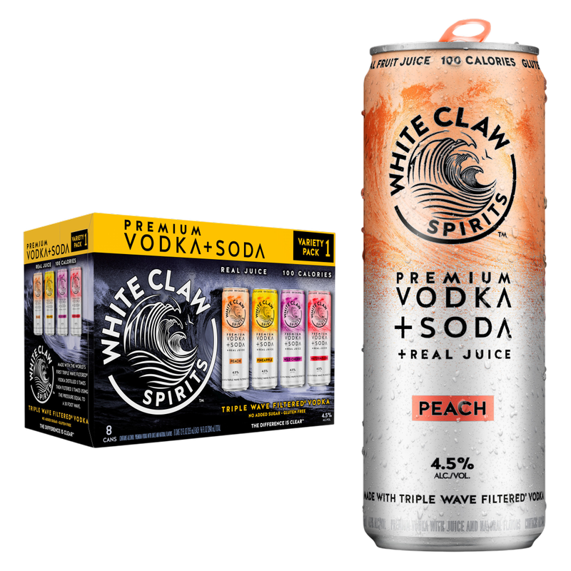 ホワイト　バタデコーラ White Claw Vodka + Soda Variety 8pk 12oz Can 4.5% ABV - White Claw