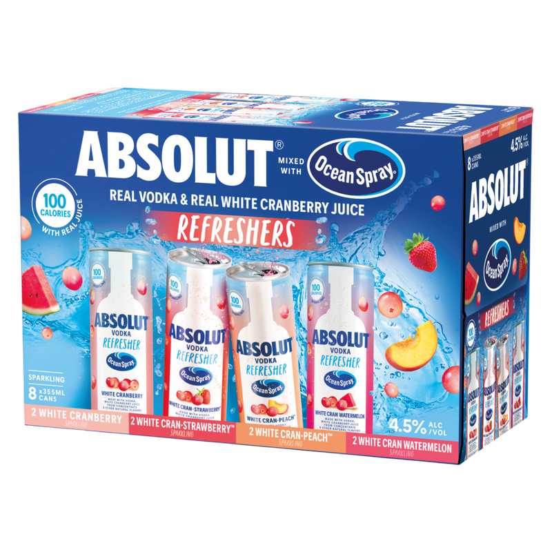 Absolut Vodka Refreshers Variety Pack 8pk 12oz Can - Absolut – BevMo!