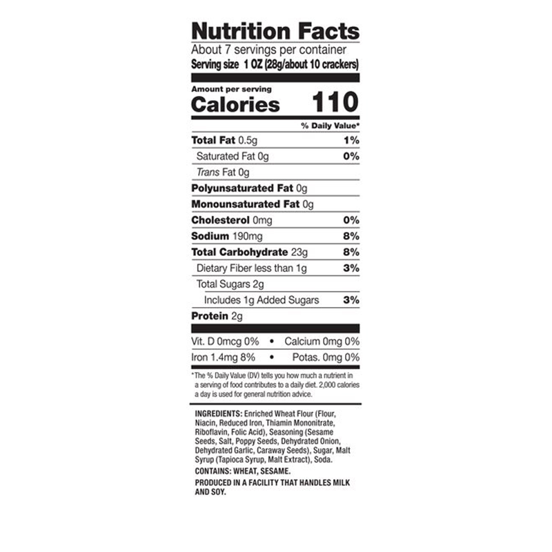 Pretzel Crisps Everything Pretzel Crackers, 7.2oz