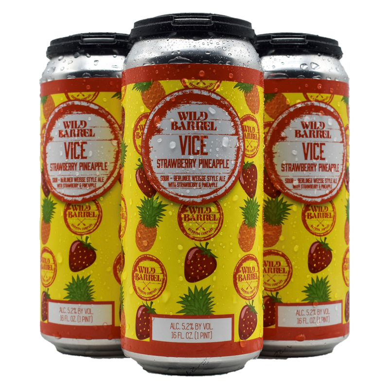 Wild Barrel Vice Strawberry Pineapple 4pk 16oz Cans