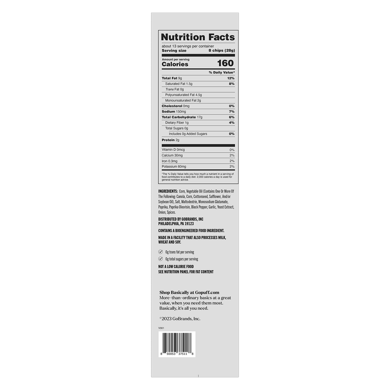 Basically Party Size Zesty Taco Tortilla Chips 13oz