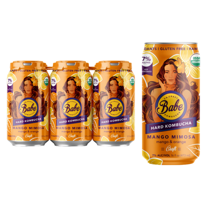 Babe Hard Kombucha Mango Mimosa 6pk 12oz Cans - Babe Hard Kombucha
