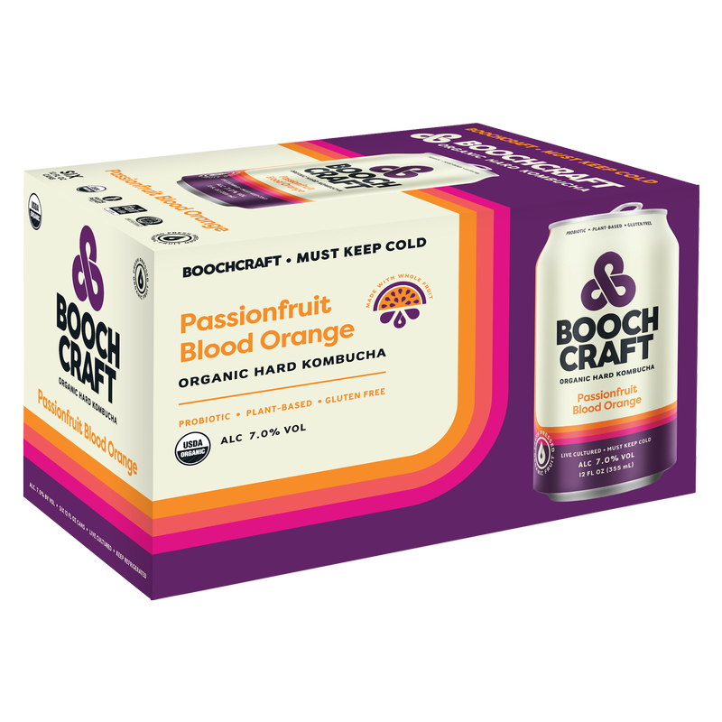 Boochcraft Kombucha Seasonal - Passionfruit Blood Orange 6pk 12oz