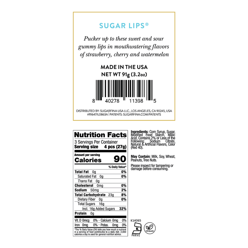 Sugarfina Sugar Lips 3.2oz Small Gift Cube