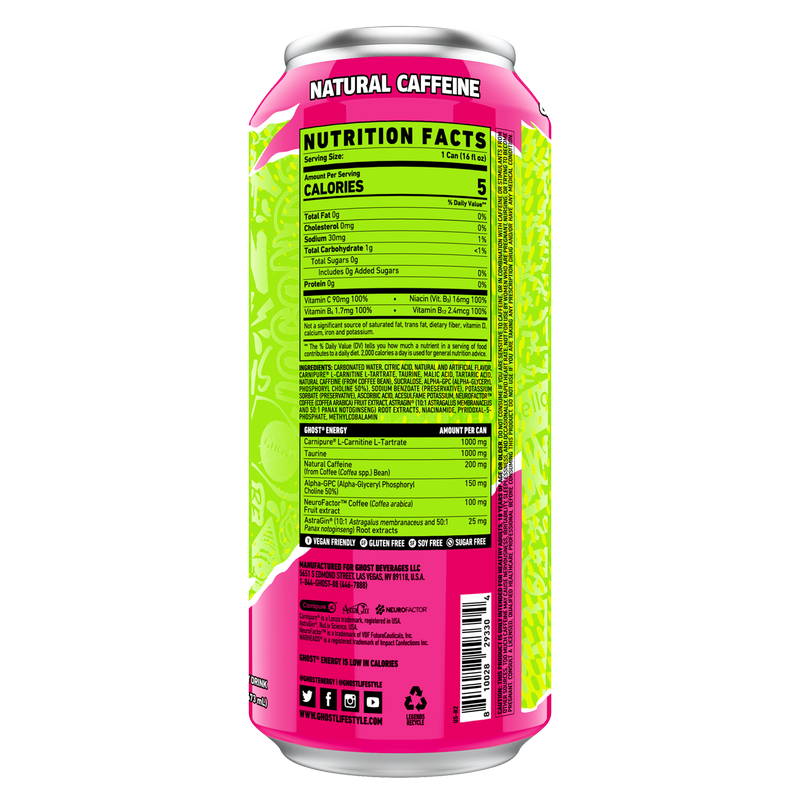 GHOST® Energy Warheads Sour Watermelon 16oz Can