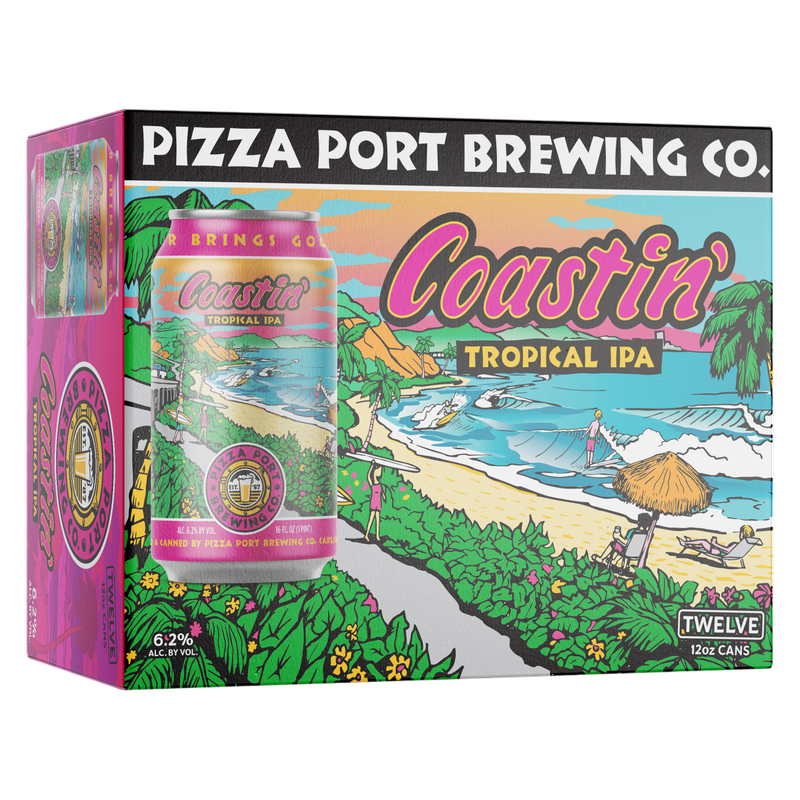 Pizza Port Coastin' 12pk 12oz Can 6.2% ABV - Pizza Port – BevMo!