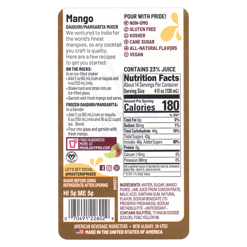 Master of Mixes Mango Daiq-Marg 1.75L Btl