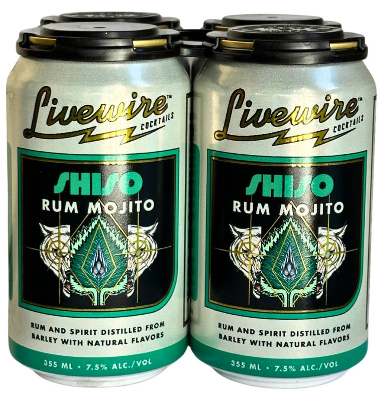 LiveWire Shiso Rum Mojito 4pk 12oz Can - LiveWire – BevMo!