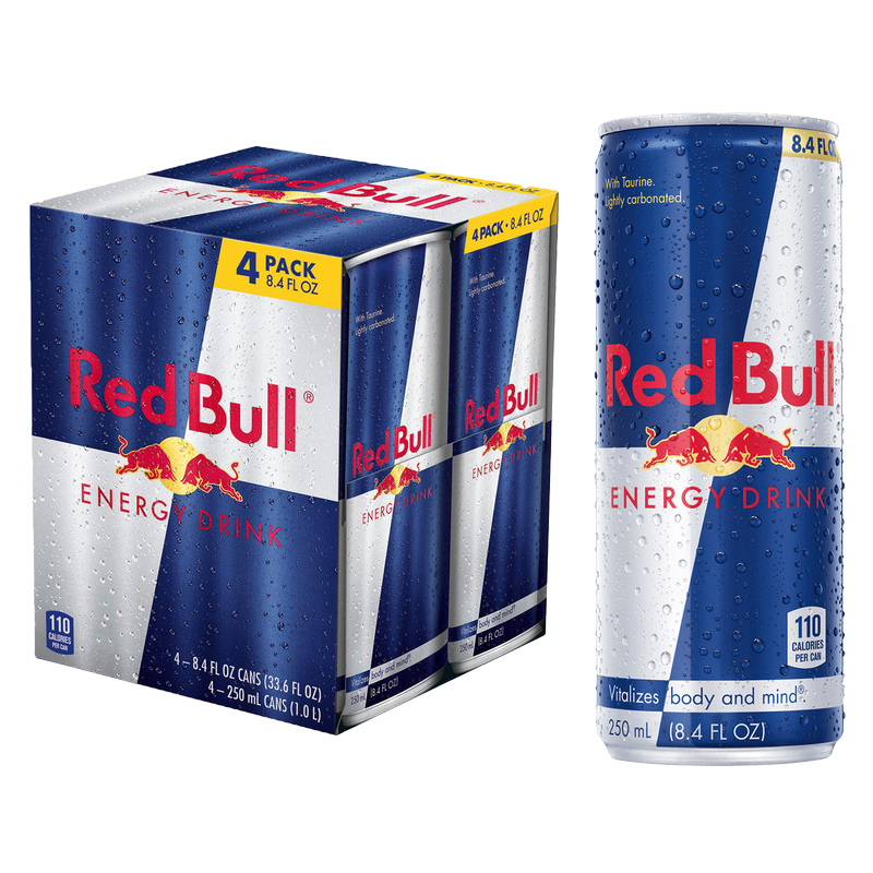 Red Bull Energy Drink 4pk 8.4oz Can- XL - Red Bull – BevMo!