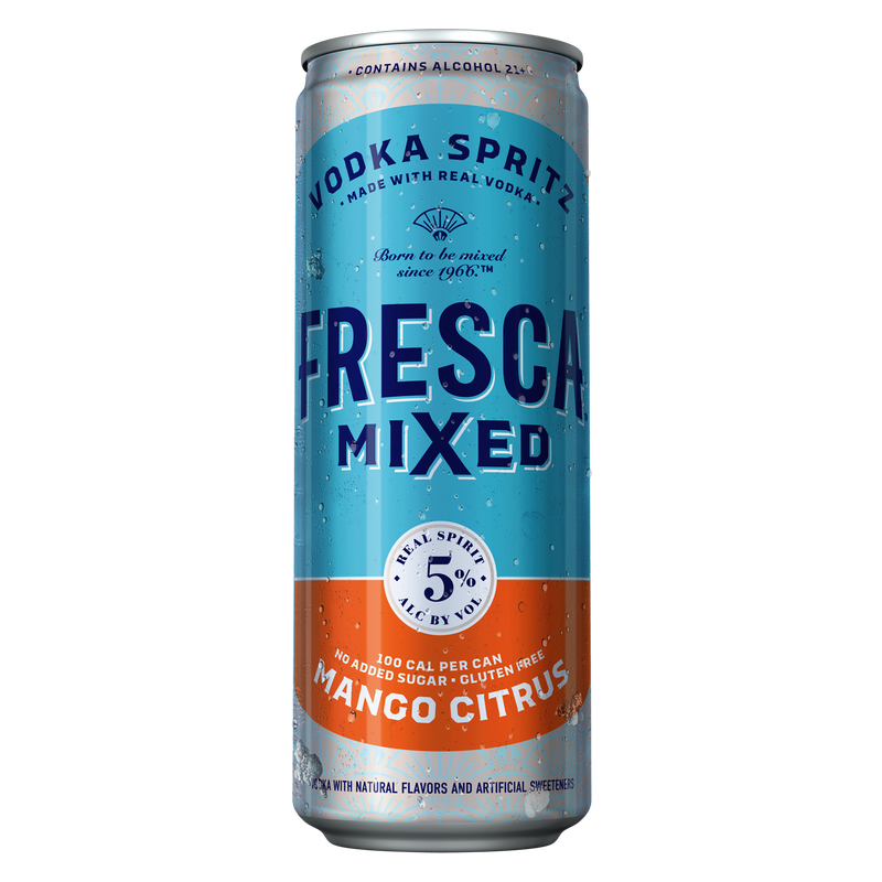 Fresca Mixed Vodka Spritz Mango Citrus Single 12oz Can 5% ABV Fresca Mixed Vodka Spritz Mango Citrus Single 12oz Can 5% ABV