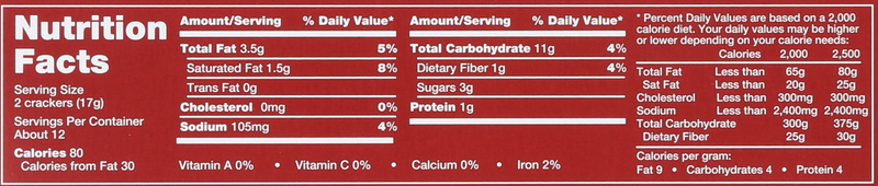 Carr's Whole Wheat Crackers 7oz