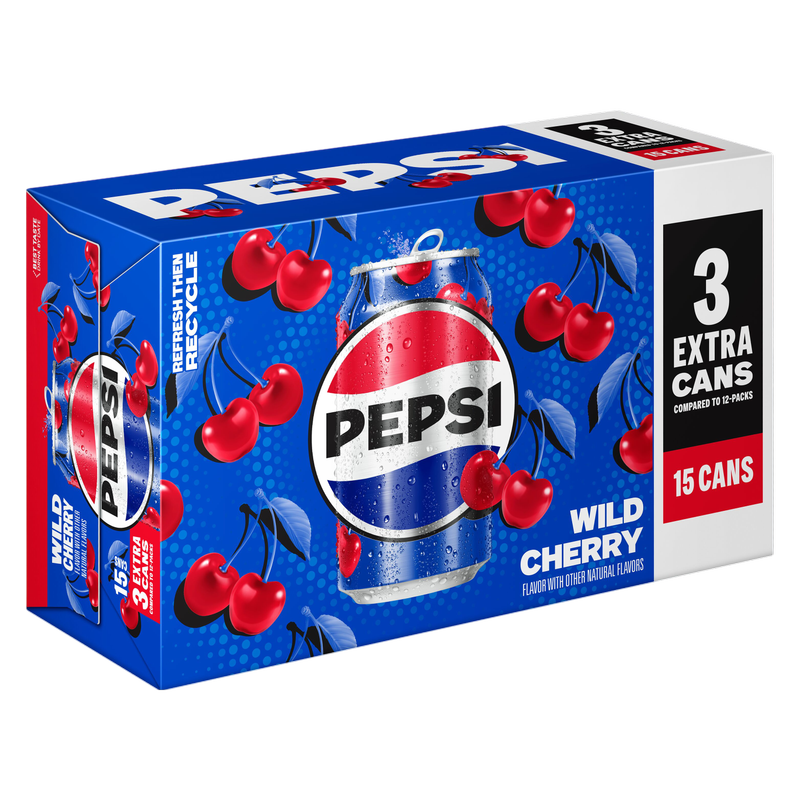 Pepsi Wild Cherry 15pk 12oz Can - Pepsi – BevMo!