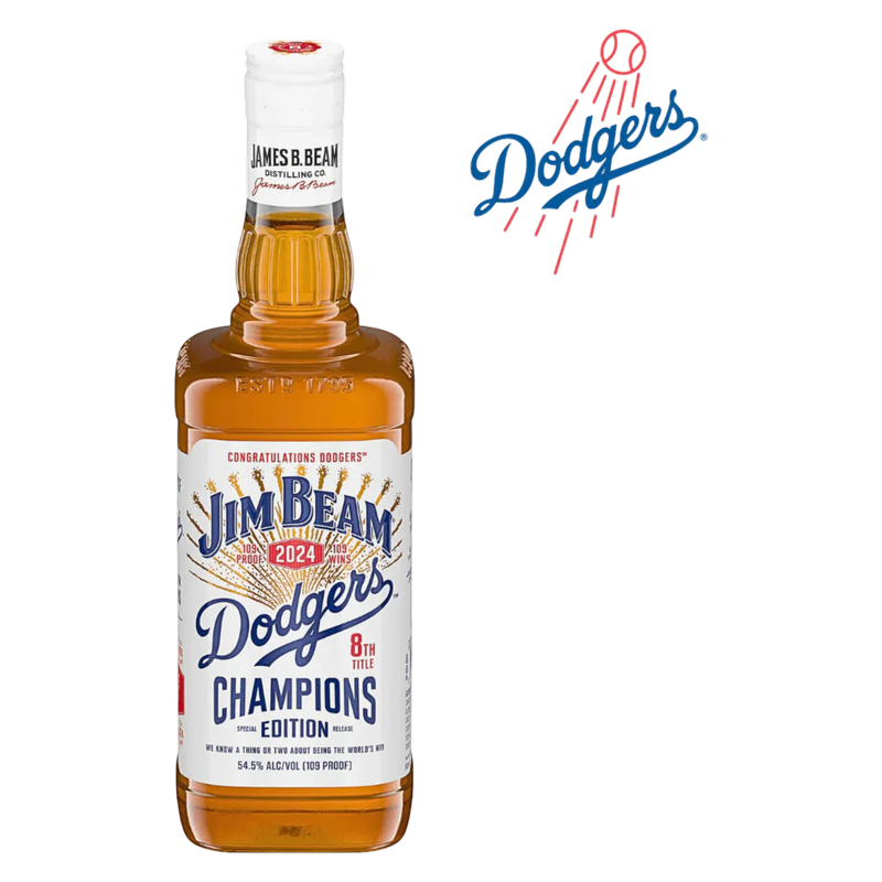 Jim Beam Bourbon Dodgers Bottle 750ml Bottle - Jim Beam – BevMo!