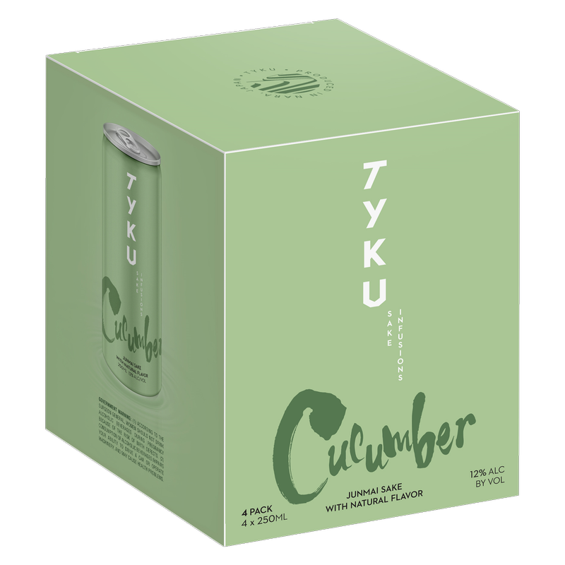 Ty Ku Cucumber Sake 4 Pack 4pk 200ml - TYKU Sake – BevMo!