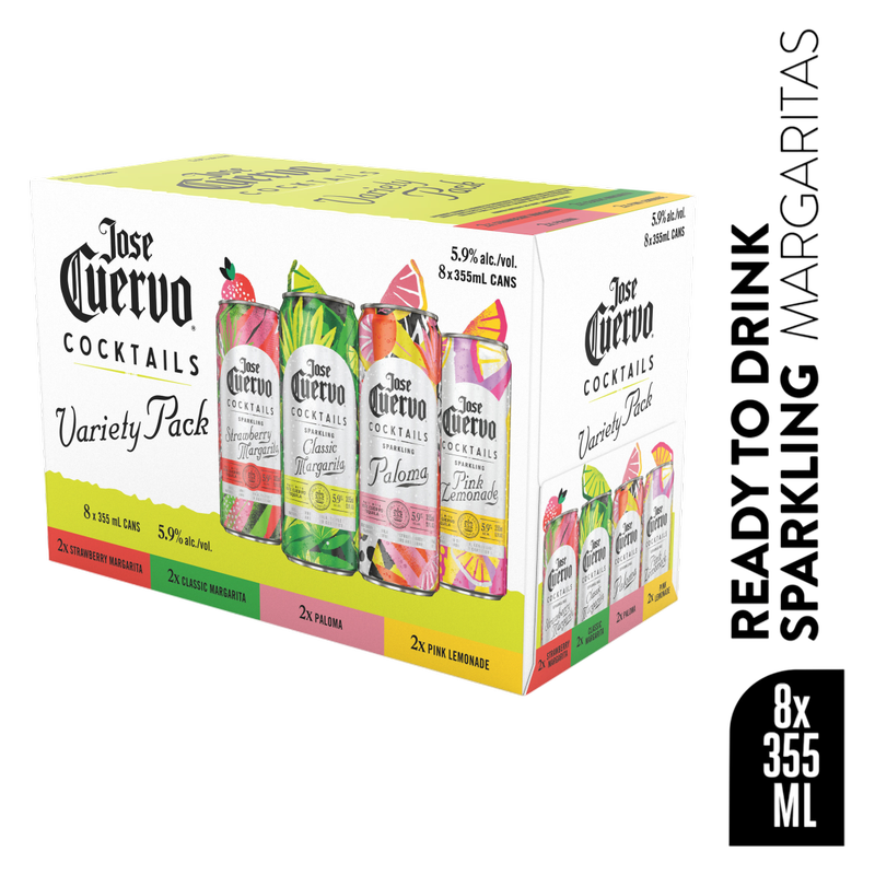 Jose Cuervo Sparkling Cocktail Variety Pack 8pk 12oz Can - Jose