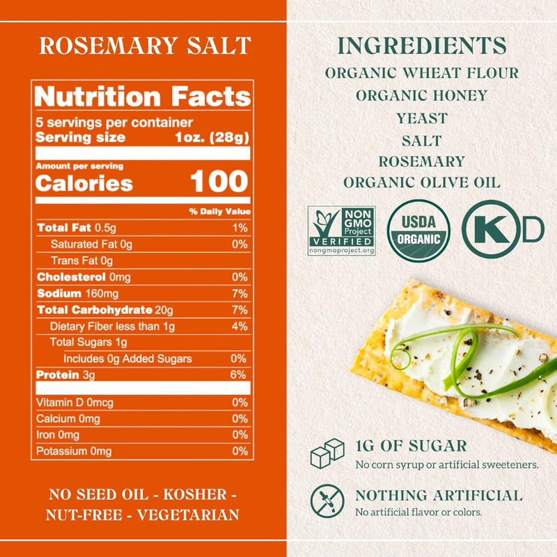 Firehook Crackers Rosemary Sea Salt 5.5oz