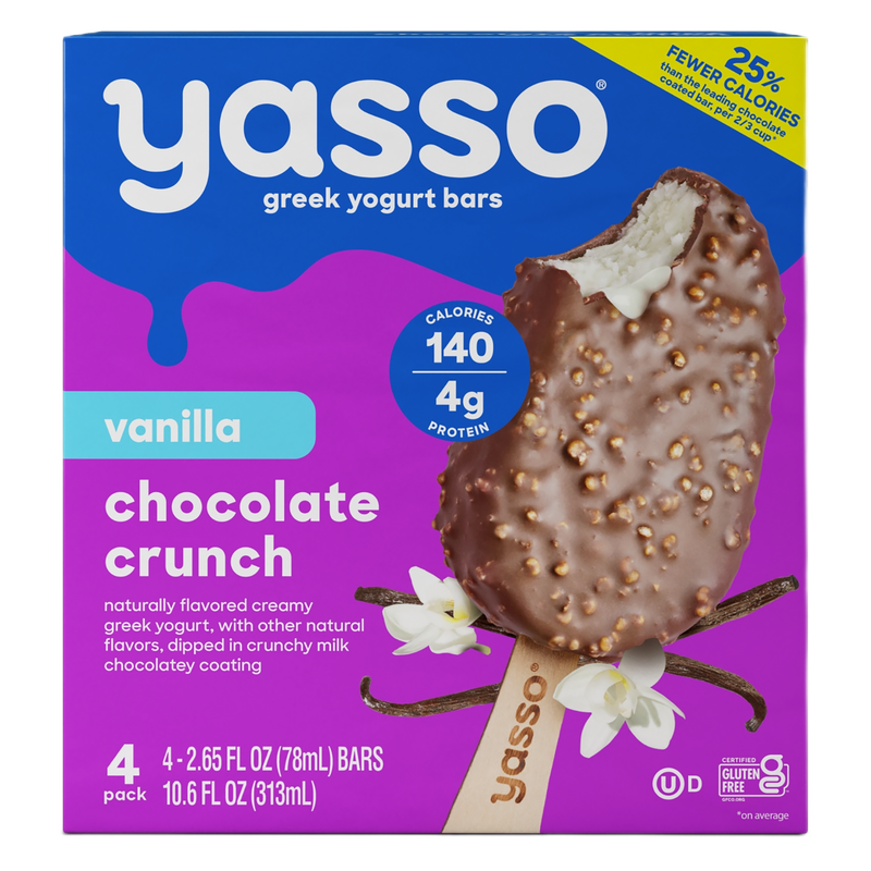 Yasso Vanilla Chocolate Crunch Bars, 4ct - Yasso – BevMo!