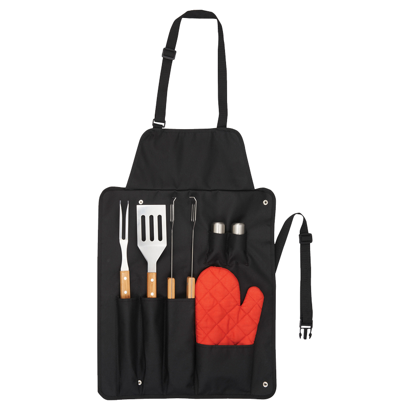 BBQ Apron & Grilling Tools Set (7pc)