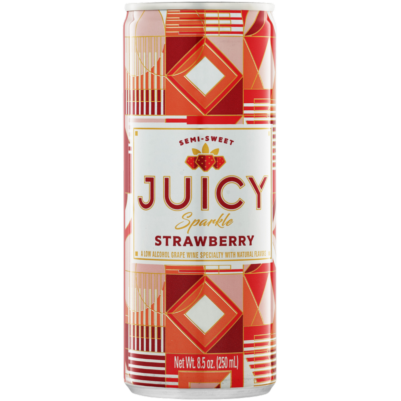 Juicy Sparkle Strawberry Sparkling Wine Single 250ml Can - Juicy