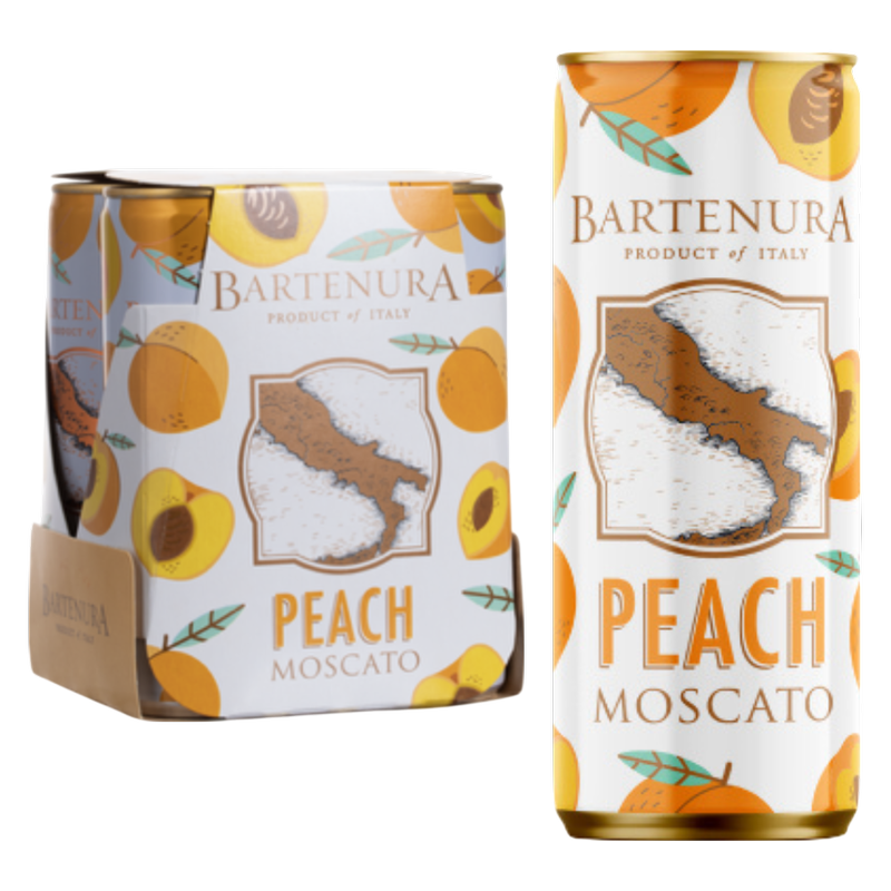 Bartenura Peach Moscato 4pk 250ml Can - Bartenura – BevMo!