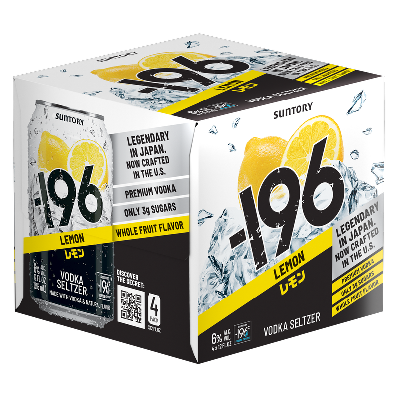 Suntory -196 Lemon RTD 4pk 355ml Can 6% ABV - -196 – BevMo!