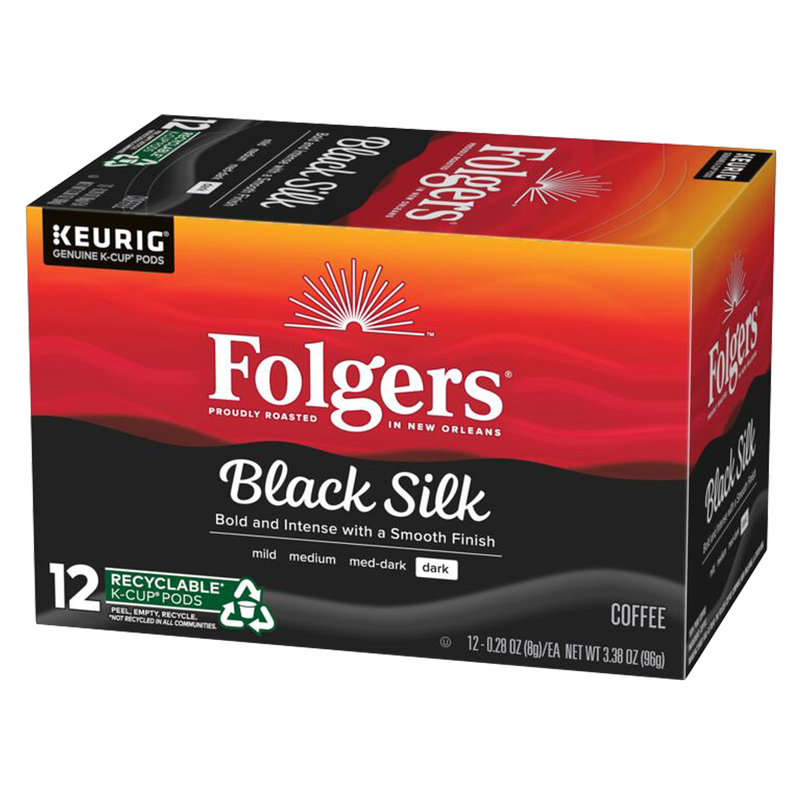 Folger's 3.38 oz Ground Black Silk 12ct K-Cup