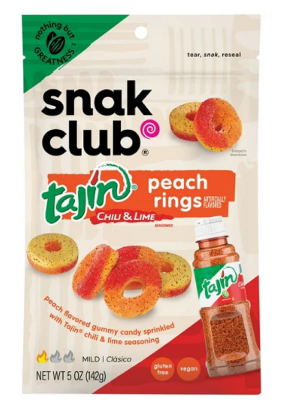 Snak Club Tajin Premium Peach Rings, 5oz - Snak Club – BevMo!