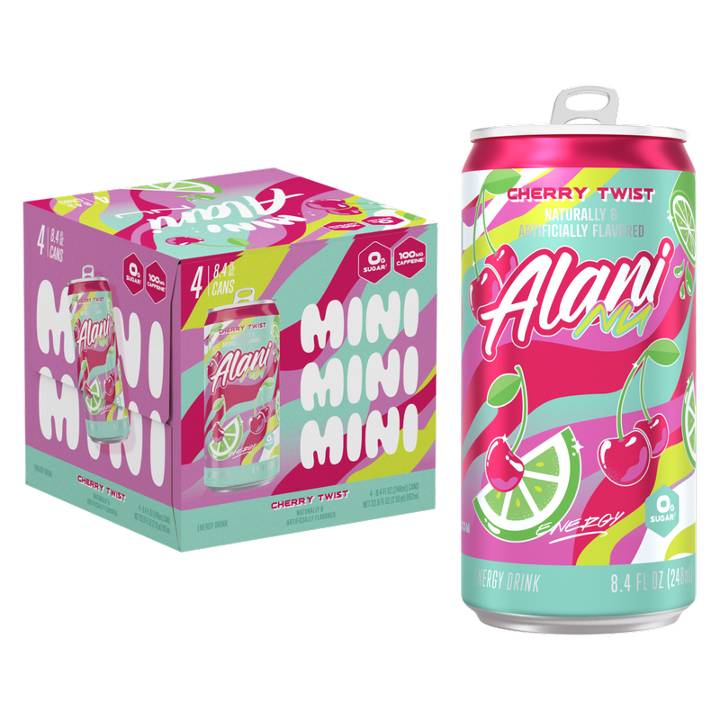Alani Energy Cherry Twist 4pk 8.4oz Can - Alani – BevMo!