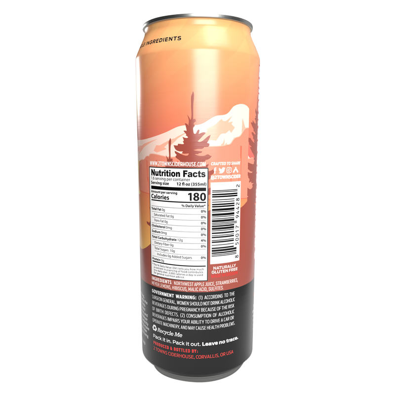 2 Towns Ciderhouse Strawberade 19.2oz Can 6.5% ABV