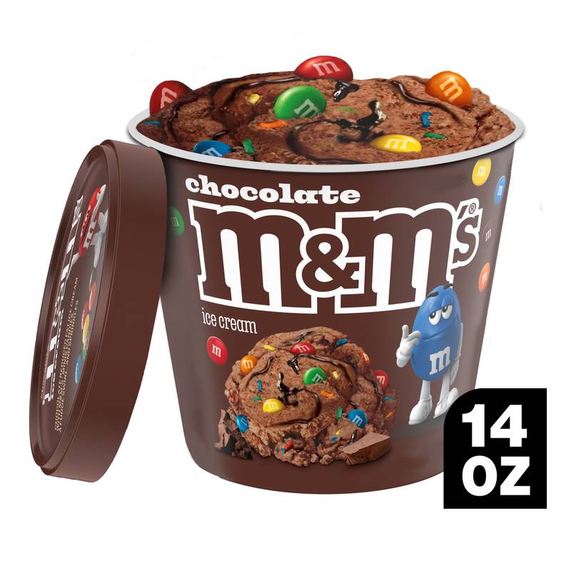 M&M'S Chocolate Ice Cream with M&M'S Minis Candies Chocolate Ice