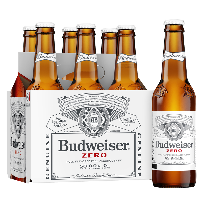 Budweiser Zero Non-Alcoholic 6pk 12oz Btl 0.0% ABV - Budweiser