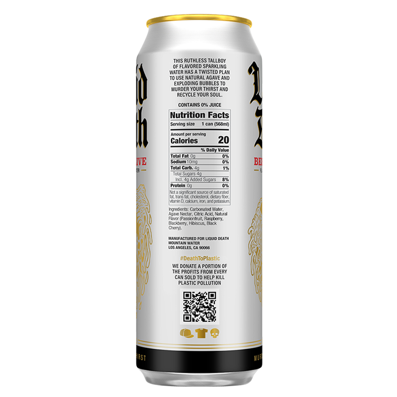 Liquid Death Berry It Alive Sparkling Water 8pk 19.2oz King Size Cans