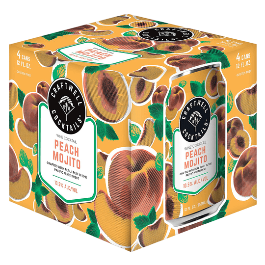 2 Towns Craftwell Cocktails Peach Mojito 4pk 12oz Can 10.5% ABV