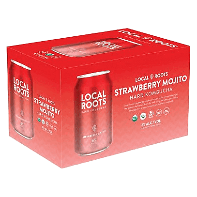 Local Roots Hard Kombucha Strawberry Mojito 6pk 12oz Can - Local
